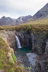 A waterfall at the Fairy Pools on the Isle of Skye