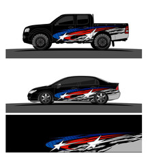 Fototapeta premium Car wrap graphic racing abstract strip and background for car wrap and vinyl sticker - Vector 