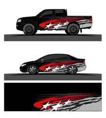 Naklejka premium Car wrap graphic racing abstract strip and background for car wrap and vinyl sticker - Vector 