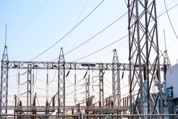 Power station picture Power generation plan at high voltage poles