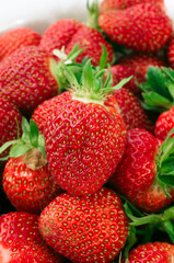 Ripe strawberries. The most delicious berries. Juicy berries. The harvested crop.