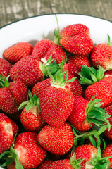 Ripe strawberries. The most delicious berries. Juicy berries. The harvested crop.