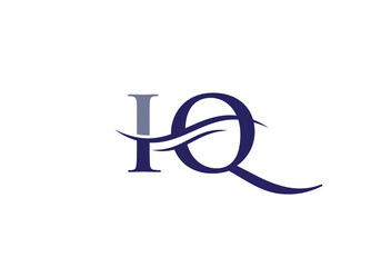 Elegant and stylish IQ logo design for your company. IQ letter logo design. IQ Logo for luxury branding.  - obrazy, fototapety, plakaty