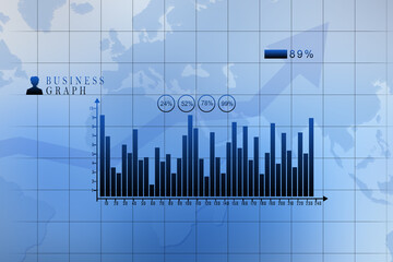 2d rendering Stock market online business concept. business Graph 