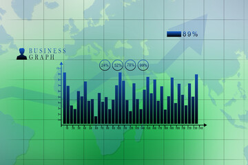 2d rendering Stock market online business concept. business Graph 