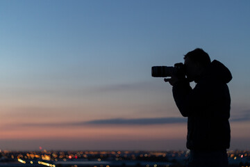 silhouette of photographer 
