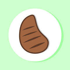 beef sirloin steak flat design vector