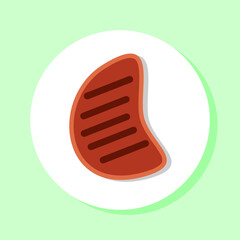 barbecue steak flat design vector
