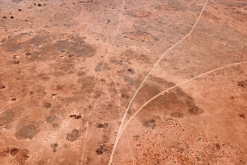 Dirt tracks across the Australian outback