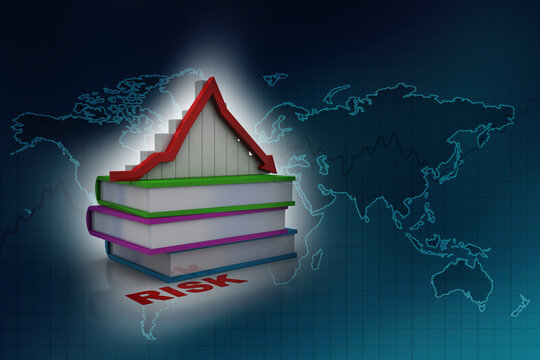 3d rendering Stock market online business concept. business Graph on book