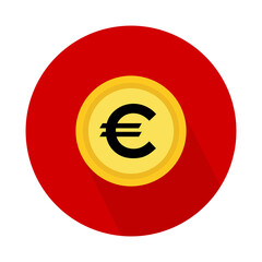 Euro coin icon, money bank flat design, finance symbol for web, logo, app vector illustration