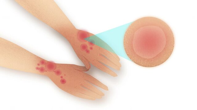 From healthy skin to grow rashes, becoming red and sensitive skin on both hands. 