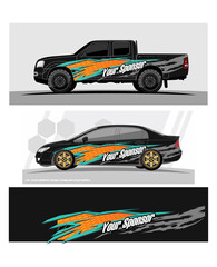 Car wrap graphic racing abstract strip and background for car wrap and vinyl sticker - Vector
