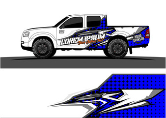 Obraz premium Car wrap graphic racing abstract strip and background for car wrap and vinyl sticker - Vector 