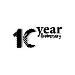 Year Anniversary Logo Vector Template Design Illustration black