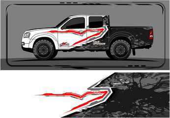 Fototapeta premium Car wrap graphic racing abstract strip and background for car wrap and vinyl sticker - Vector 