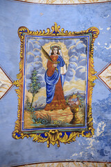 Fresque de l'église baroque de Santa Lucia di Moriani en Corse	