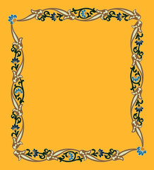 Vector template with floral ornaments (frame, corner)