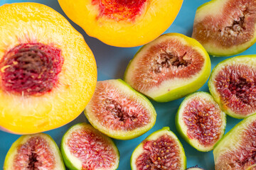Fruit on a plate peach and figs