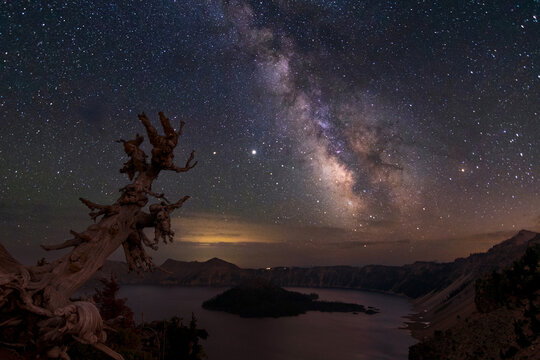 Milky Way over Crater Lake Oregon