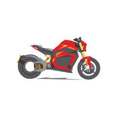 Motorbike sport, electric vector icon, rider illustration, colorful design