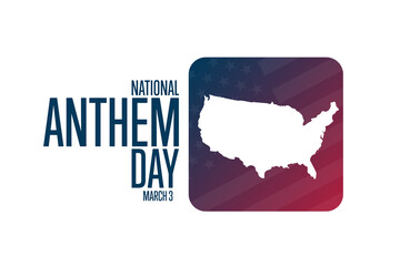 Fototapeta premium National Anthem Day. March 3. Holiday concept. Template for background, banner, card, poster with text inscription. Vector EPS10 illustration.