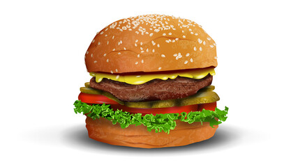 hamburger icon. 3d vector realistic isolated object