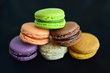 Colorful french macaroons