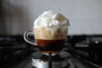 coffee latte in glass