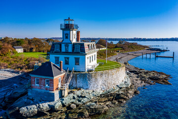 Fototapeta na wymiar Rhode Island-Newport-Rose Island Light
