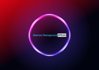 Obraz premium abstract circle design background with glowing neon circles, illustration vector design background