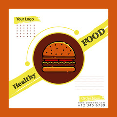 Fast Food Design - Healthy Food for Burger Banner Templet