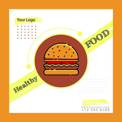 Fast Food Design - Healthy Food for Burger Banner Templet