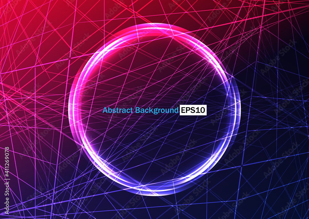 Poster abstract circle light with mesh light background design. illustration vector design background