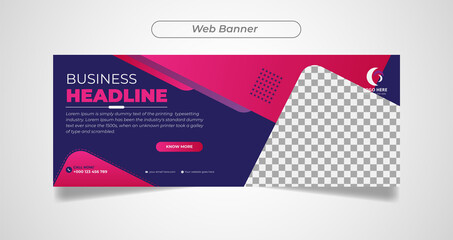 Business banners template, Promotion in social media banner, slider, blogs, web, cover, header. Vector Illustration