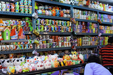 Chatuchak Market, Bangkok, Thailand: ceramic items on display