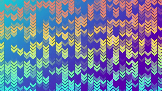Seamless loop hexagon pastel background animation. Turquois, salmon, yellow, orange, pink gradient over blue and purple background glows and shimmers.