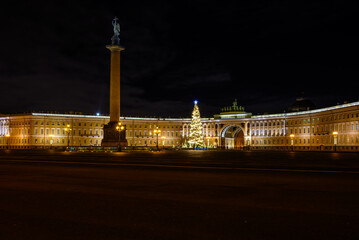 Fototapeta premium Palace Square St. Petersburg. New Year Christmas tree