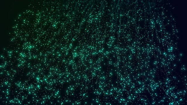 Galaxy in outer space bright blue green background.