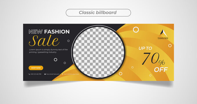 Billboard design template for outdoor advertising, posting photos and text, Modern business concept