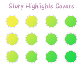Set of Instagram Story Highlights Covers Icons. Colourful gradient background. Set of templates for social networks and blogs.