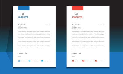 Obraz premium Letterhead format template, business style letterhead design template. Company letterhead template designs. Letterhead, Template.