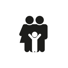 Family icon. Simple vector flat illustration on a white background