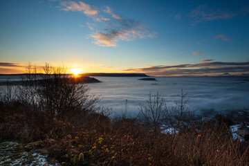 sunset over a cloud inversion in Scotland 