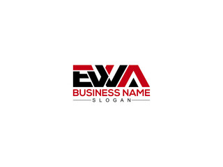 EWA Logo Letter Vector For Brand - obrazy, fototapety, plakaty