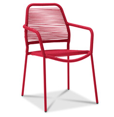 red plastic chair