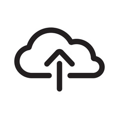 Upload outline icon isolated on white background