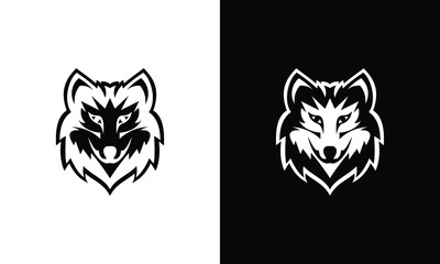 Head of a wolf. Styling the head for your design. Vector illustration, isolated objects.