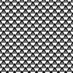 Abstract seamless geometric hipster fashion design print triangle pattern. Black and white sacred geometry triangle tile. Diamond background minimal graphic pattern. Vector.