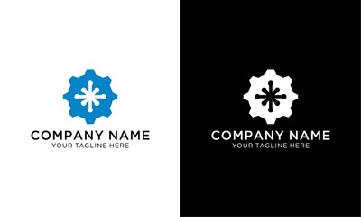 Gear and snow icon Logo Design Element.